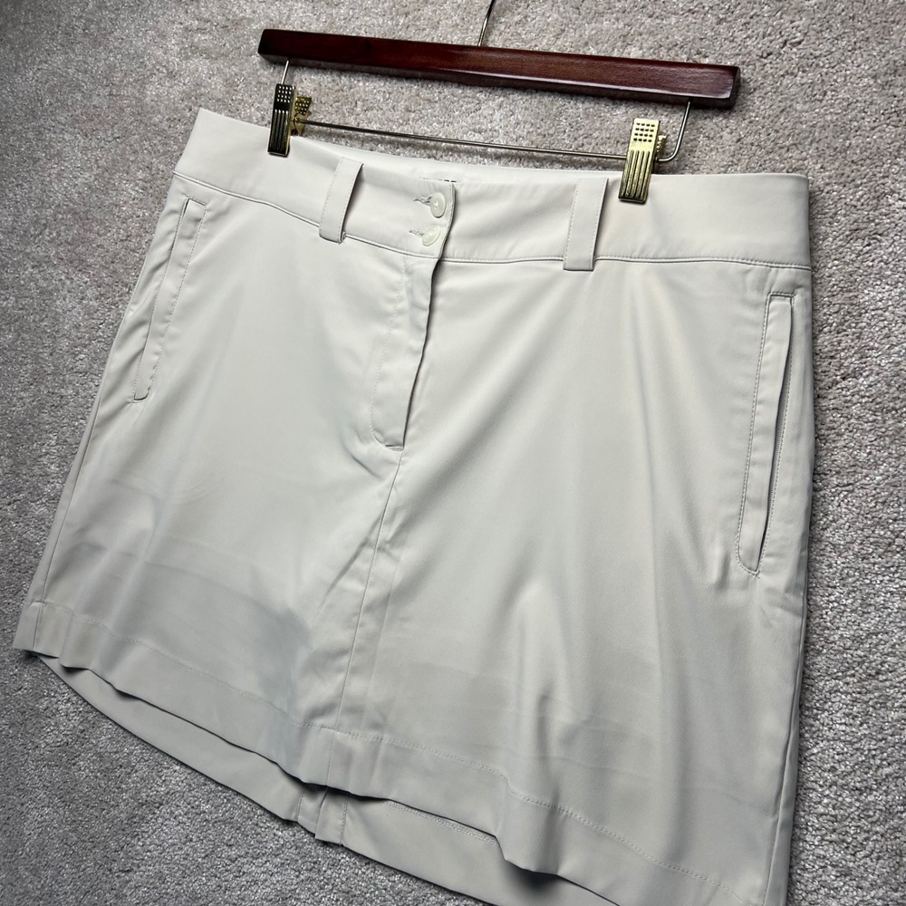Nike‎ Golf Tour Performance Dri Fit Womens Skort Beige 12 Zip Pockets Preppy - Picture 9 of 12